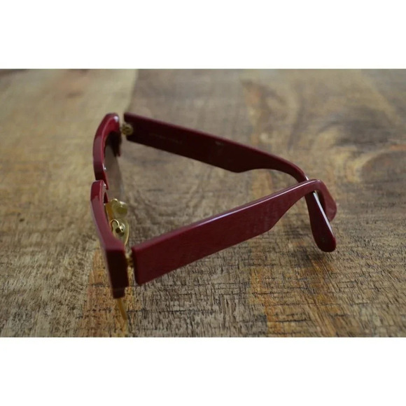 Sunday Somewhere Little God Sunglasses 033-BUR Unisex Burgundy Gold Trum - Picture 2 of 12